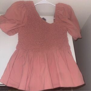 ARULA Pink Puff Sleeve Blouse